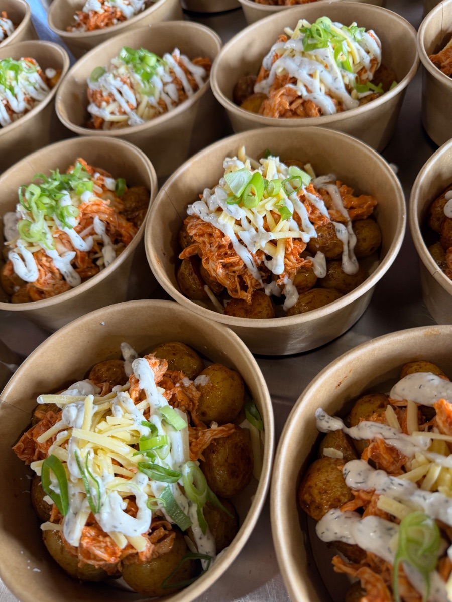 Buffalo Chicken Loaded Potatoes 